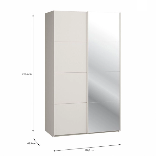 Szafa ubraniowa z lustrem 120 cm Kolor Piaskowy